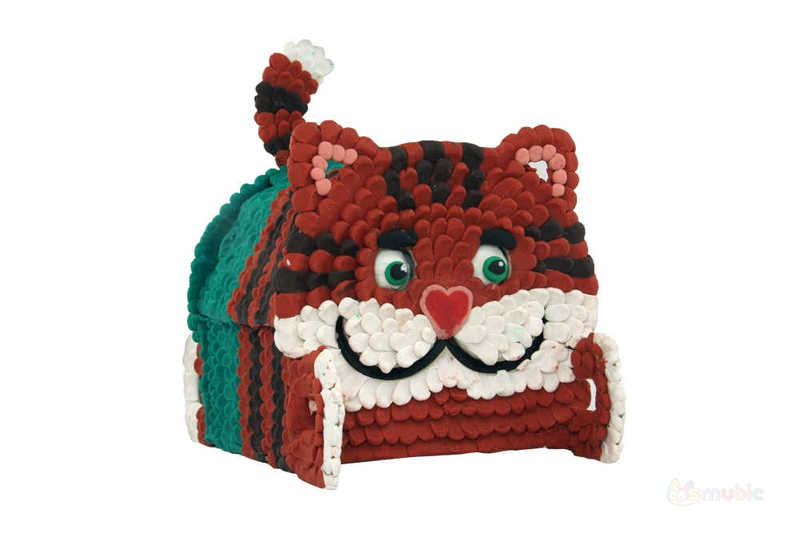 Вариант раскраски домика-коробочки "Котик" (4)